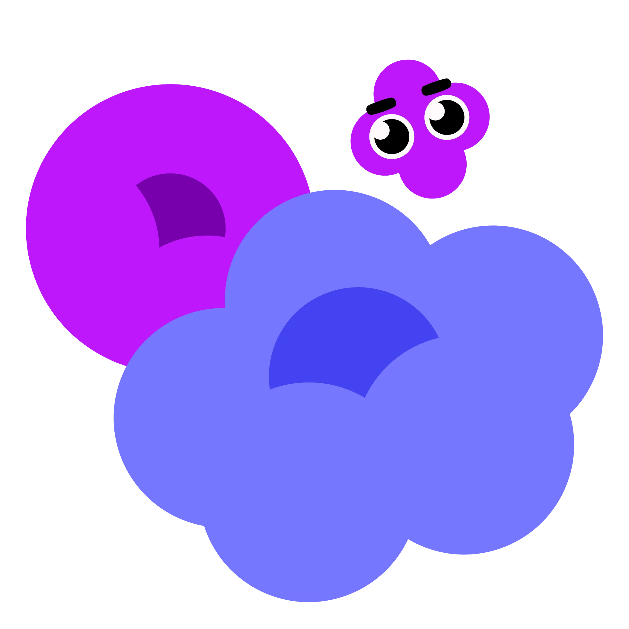 Purple cloud brand character