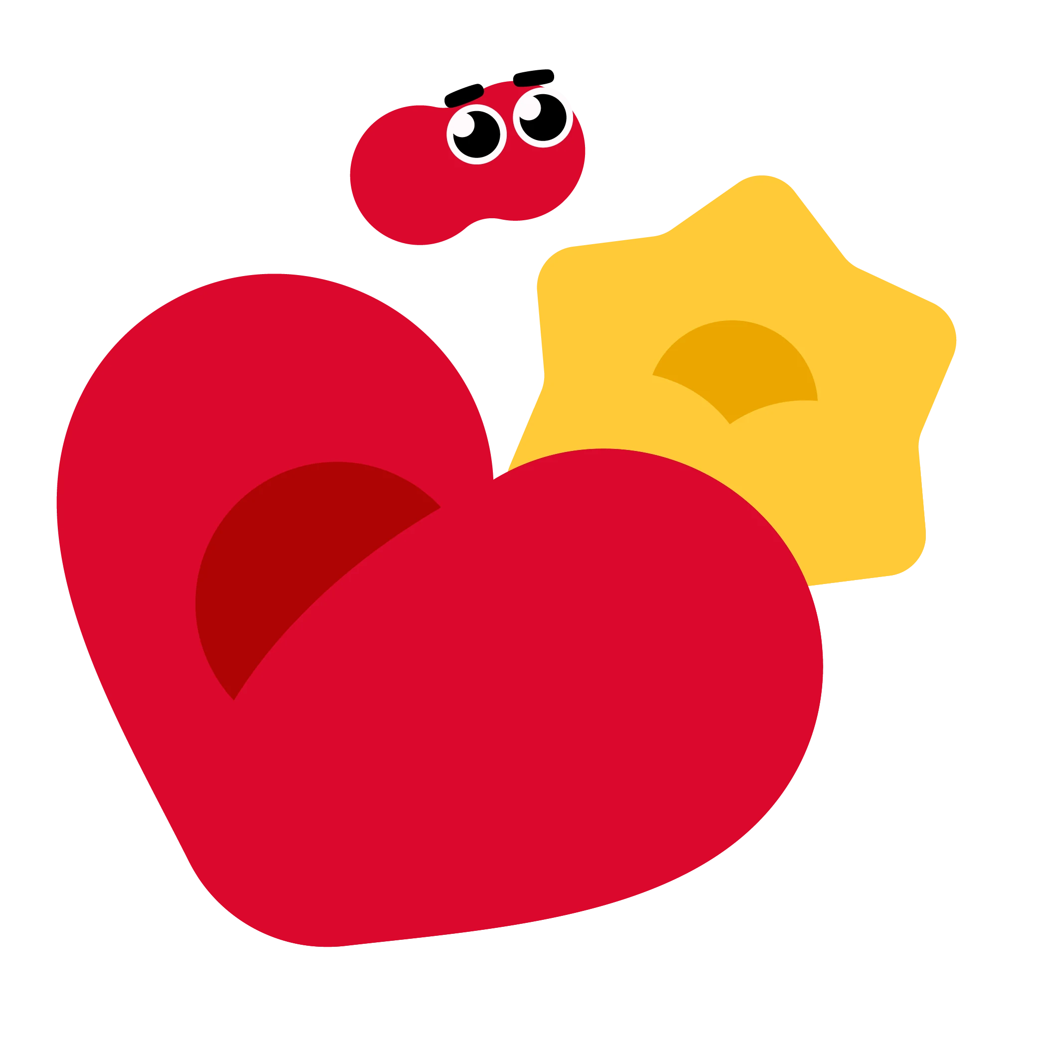 Heart and star brand character